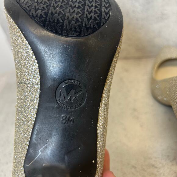 Michael Michael Kors Women's MK-Flex Kitten Pump Glitter Silver Women’s 8 - Picture 5 of 8